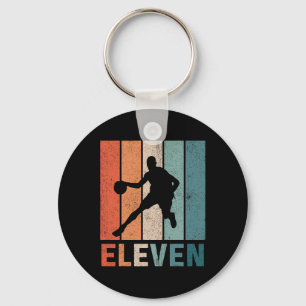 Porte-clés 11e anniversaire Retro Bysketbyll Lovers Boys Kids