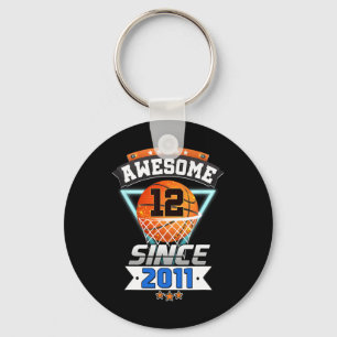 Porte-clés 12ème Anniversaire Joueur de Basketball Awesome de