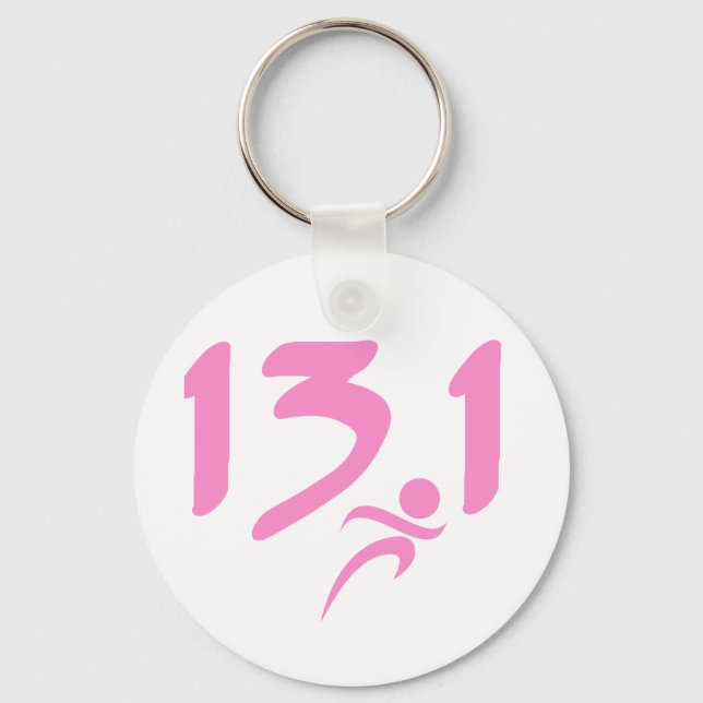 Porte-clés 13,1 demi-marathon rose (Recto)