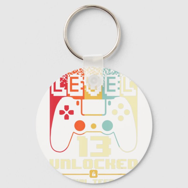 Porte-clés 13e anniversaire Gift Boys Niveau 13 déverrouillé  (Recto)