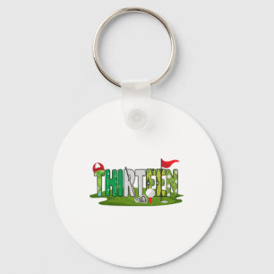 Porte-clés 13e Anniversaire Golf Thème 13 ans Enfants Sport P