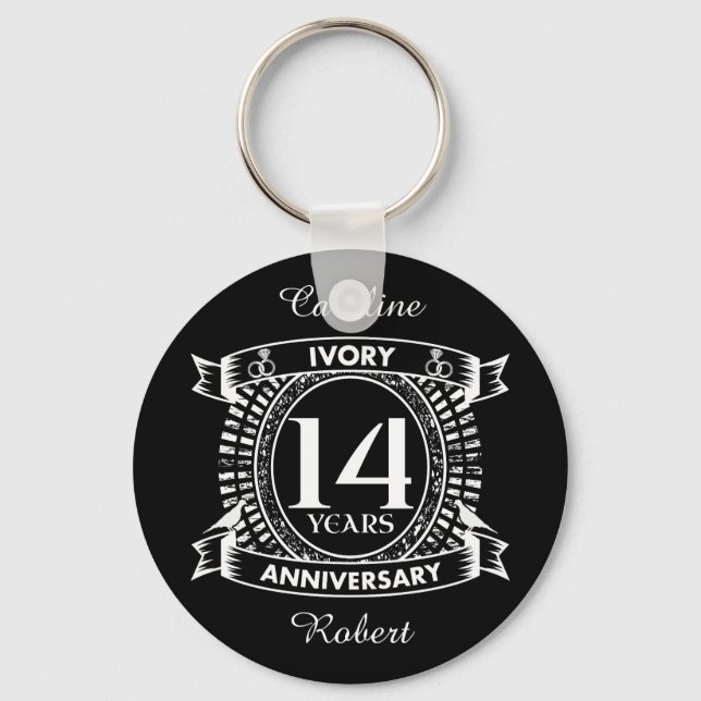 Porte-clés 14E anniversaire de l'IVORY mariage (Recto)