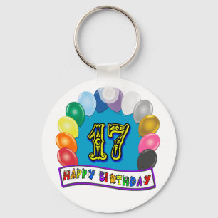 Porte-clés 17ème Cadeaux d'anniversaire avec la conception
