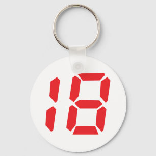 Porte-clés 188 réveil rouge numéro numérique