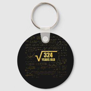 Porte-clés 18th Birthday Square Root of 324 18 Years Old