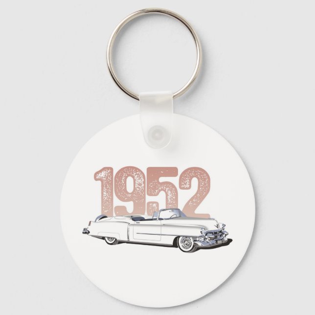 Porte-clés 1952 Cadillac Coupe De Ville, convertible blanc (Recto)