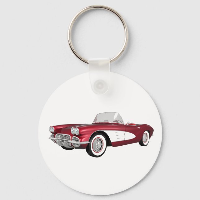 Porte-clés 1961 Corvette C1 : Candy Apple Finish : (Recto)