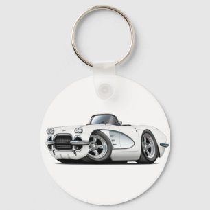 Porte-clés 1961 Corvette White Convertible