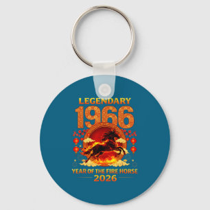 Porte-clés 1966 Année du Cheval de Feu 60e Anniversaire Chino