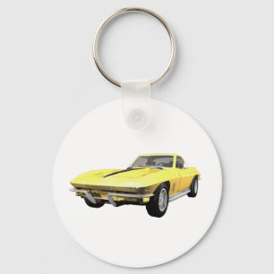 Porte-clés 1967 Corvette Sports Car: Yellow Finish
