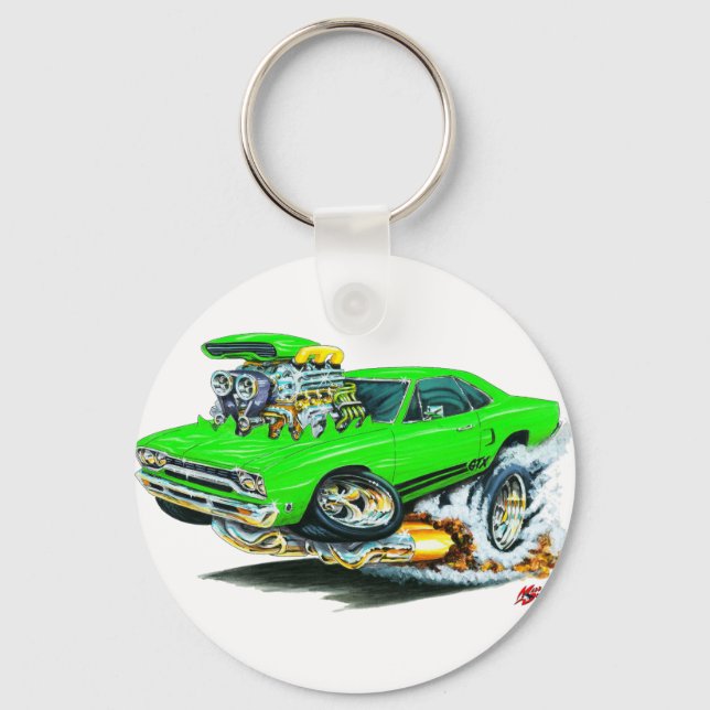 Porte-clés 1968-69 Plymouth GTX Lime Car (Recto)