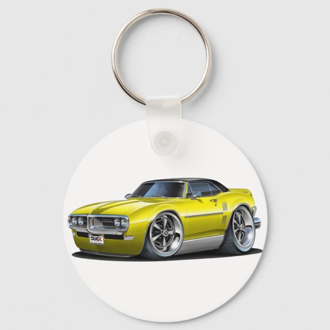 Porte-clés 1968 Firebird Yellow-Black Car (Recto)