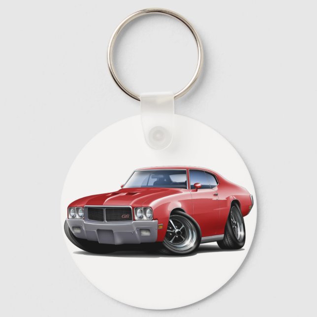 Porte-clés 1970-72 Buick GS Red Car (Recto)