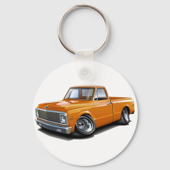 Porte-clés 1970-72 Chevy C10 Orange Truck (Recto)