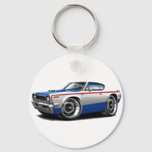 Porte-clés 1970 AMC Rebel Machine Red-White-Blue Car