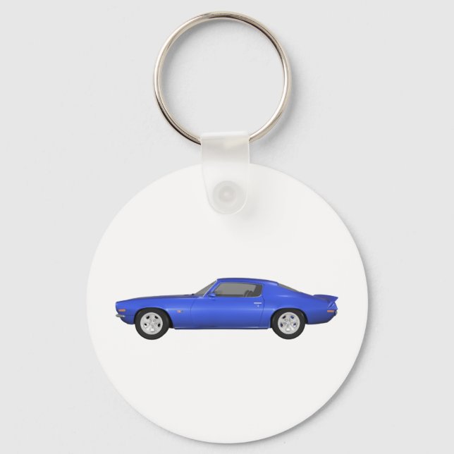 Porte-clés 1972 Camaro Z28 : Muscle Car : Blue Finish : (Recto)
