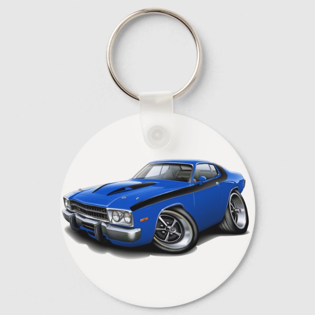 Porte-clés 1973-74 Voiture Roadrunner Blue-Black (Recto)