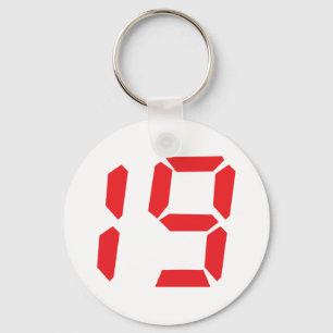 Porte-clés 199 réveil rouge numéro numérique