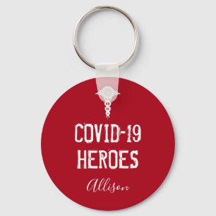 Porte-clés 19 héros métis Caduceus blanc rouge Personnalis