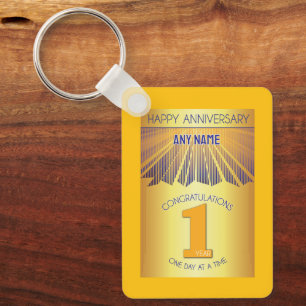 Porte-clés 1 an d'anniversaire de sobriété 12 Étapes Rayon