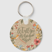 1 Corinthiens 16:14 Boho Floral Birds avec photo