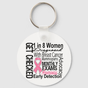 Porte-clés 1 femme sur 8 - Sensibilisation au cancer du sein