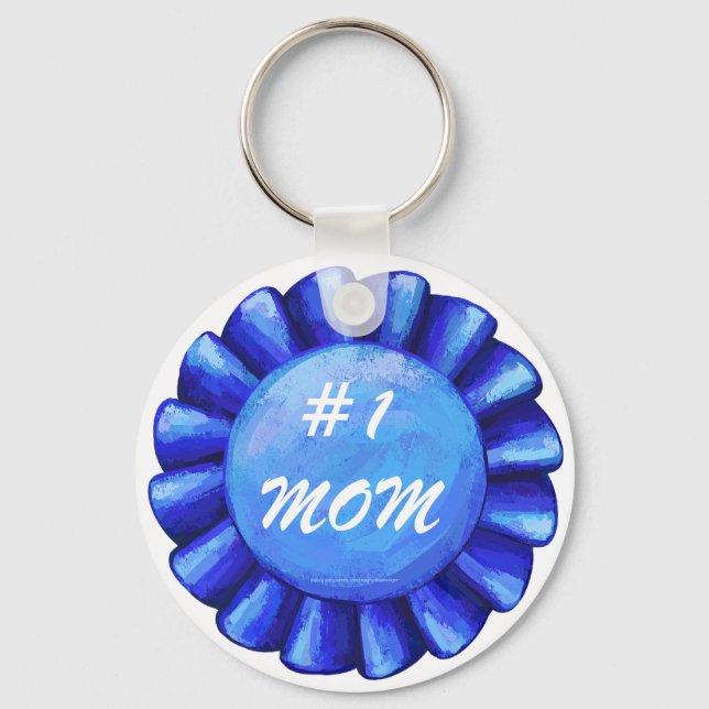 Porte-clés #1 Maman Porte - clé bleu (Recto)