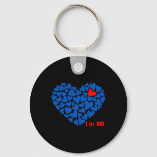 Porte-clés 1 sur 100 Maladie Cardiaque Congénitale Sensibilis