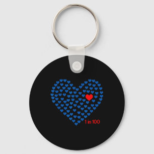 Porte-clés 1 Sur 100 Sensibilisation Aux Maladies Cardiaques 