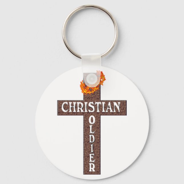 PORTE-CLÉS 1 THESSALONIENS 5:8 SOLDAT CHRÉTIEN (Recto)