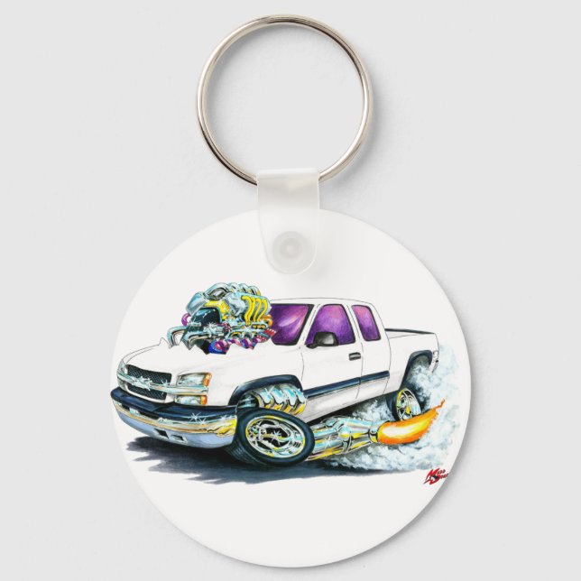 Porte-clés 2003-06 Silverado White Truck (Recto)