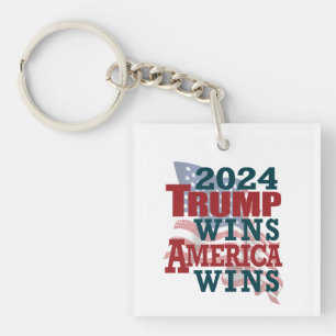 Porte-clés 2024 Trump gagne - l'Amérique gagne