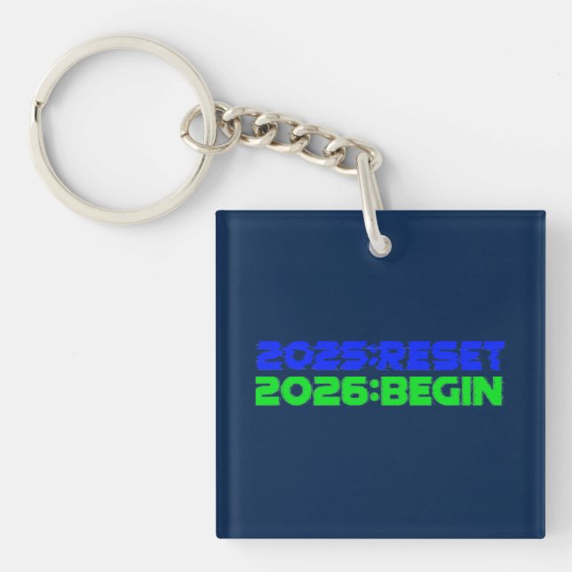 Porte-clés 2025:RESET/2026:BEGIN Keychain (Devant)
