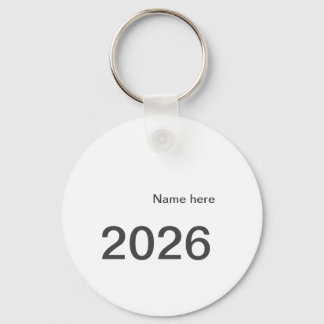Porte-clés 2026 2027 2028 name title here year bold letter 