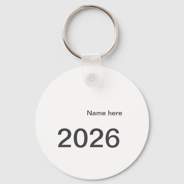 Porte-clés 2026 2027 2028 name title here year bold letter  (Recto)