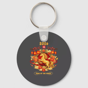 Porte-clés 2026 Année du Cheval Art du Zodiaque Chinois 