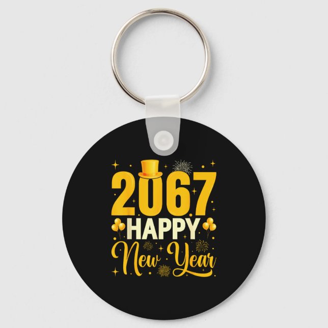 Porte-clés 2067 Happy New Year Retro Funny 67 Six Seven Meme  (Recto)
