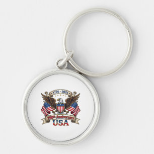 Porte-clés 250 Ans Américain 250e 4 Juillet Anniversaire 1