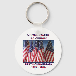 Porte-clés 250e anniversaire USA drapeaux patriotiques