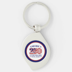 Porte-clés 250e anniversaire USA patriotique 1776–2026