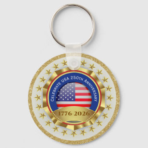 Porte-clés 250e anniversaire USA patriotique 1776–2026