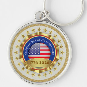 Porte-clés 250e anniversaire USA patriotique 1776–2026