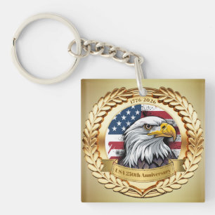 Porte-clés 250e anniversaire USA patriotique 1776–2026