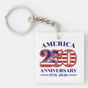 Porte-clés 250e anniversaire USA patriotique 1776–2026