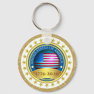 Porte-clés 250e anniversaire USA patriotique   1776–2026