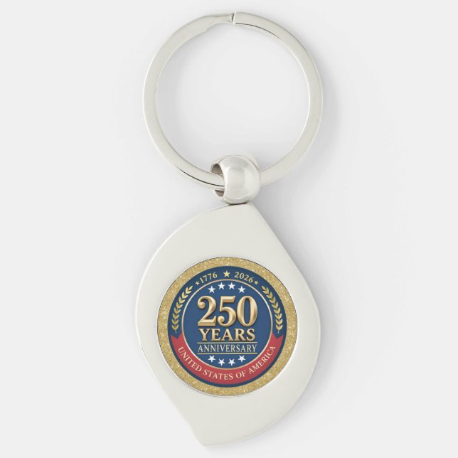 Porte-clés 250th Anniversary USA Patriotic | 1776–2026 (Devant)