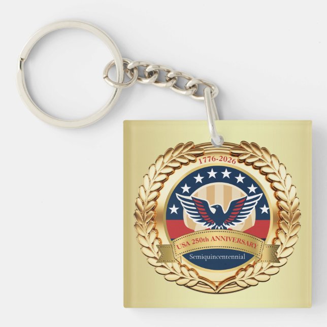 Porte-clés 250th Anniversary USA Patriotic | 1776–2026 (Devant)