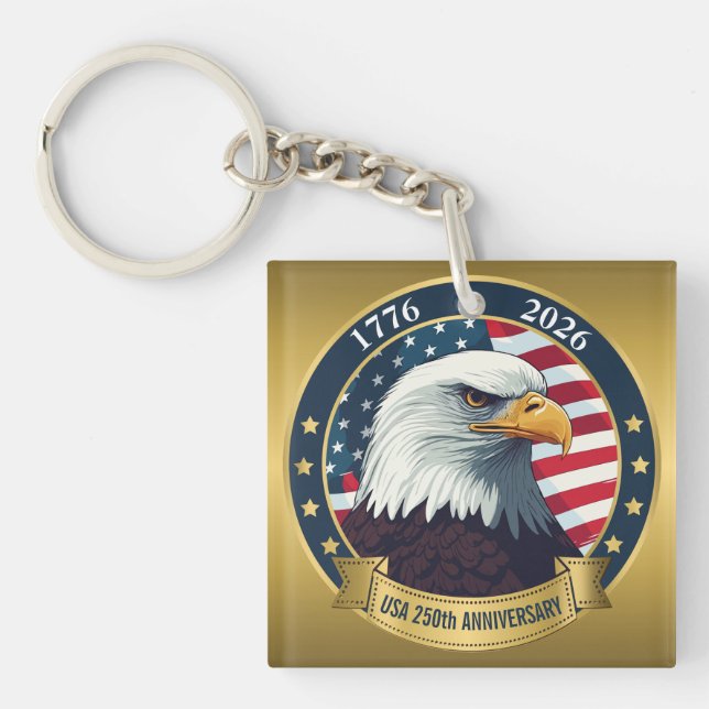 Porte-clés 250th Anniversary USA Patriotic | 1776–2026 (Devant)