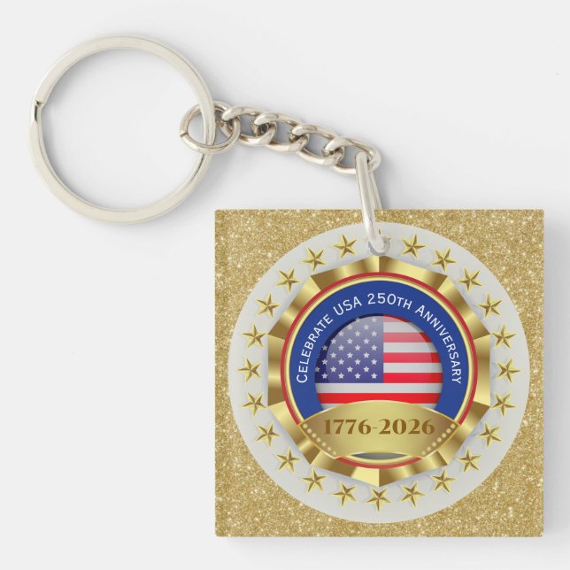 Porte-clés 250th Anniversary USA Patriotic | 1776–2026 (Devant)