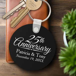 Porte-clés 25ème Anniversaire de mariage personnalisé